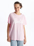 LC Waikiki Crew Neck Barbie Printed Short Sleeve Women's T-Shirt